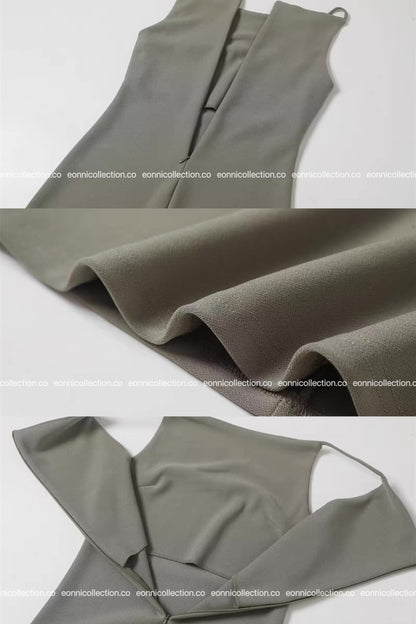 #2056 Solid Color Slim Fit Mini Dress（2 Colors）