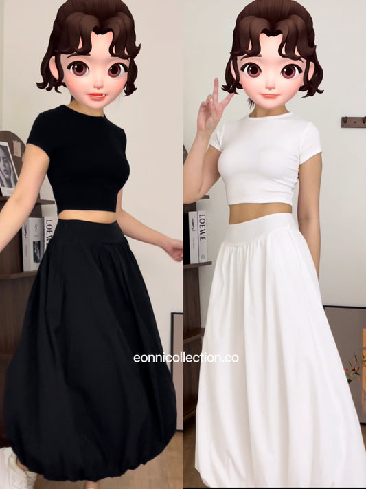 #2006 French Gel Top & Blossom Skirt Co-ord（2 Colors)