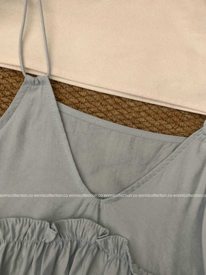 #1052 Korean Minimalist Strappy Top & Layer Set（2 Colors）
