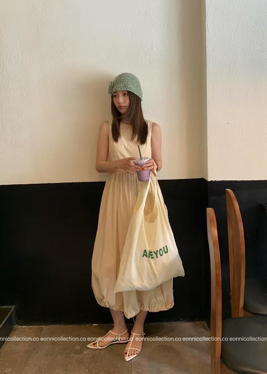 #2092 Slouchy Bubble Tank Dress（2 Colors）
