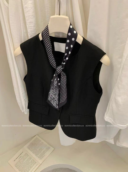 #2103 Elegant Waistcoat Suit Set with Scarf