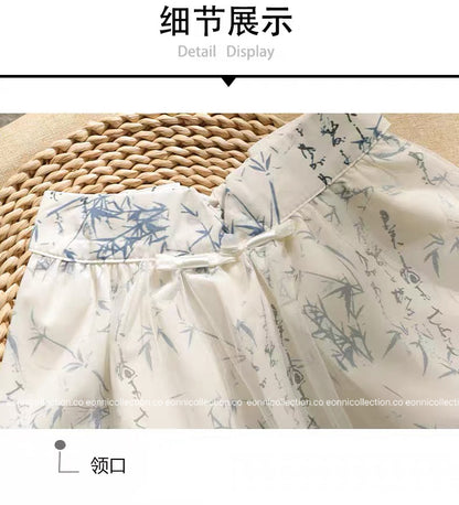 #1103 Oriental Breeze Halter Blouse（2 Colors）