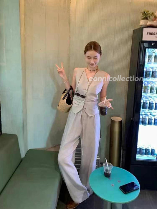 #2000 Effortless French Stripe Co-ord（ 2 Colors)