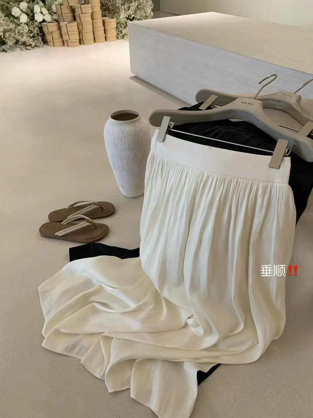 #3006 Luminous Seoul Draped Skirt（2 Colors)