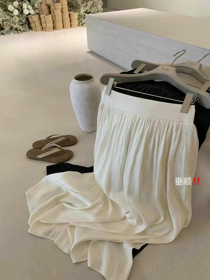 #3006 Luminous Seoul Draped Skirt（2 Colors)