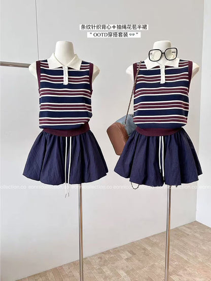 #2102 Korean Vintage Outfit Set w/ Inner Shorts