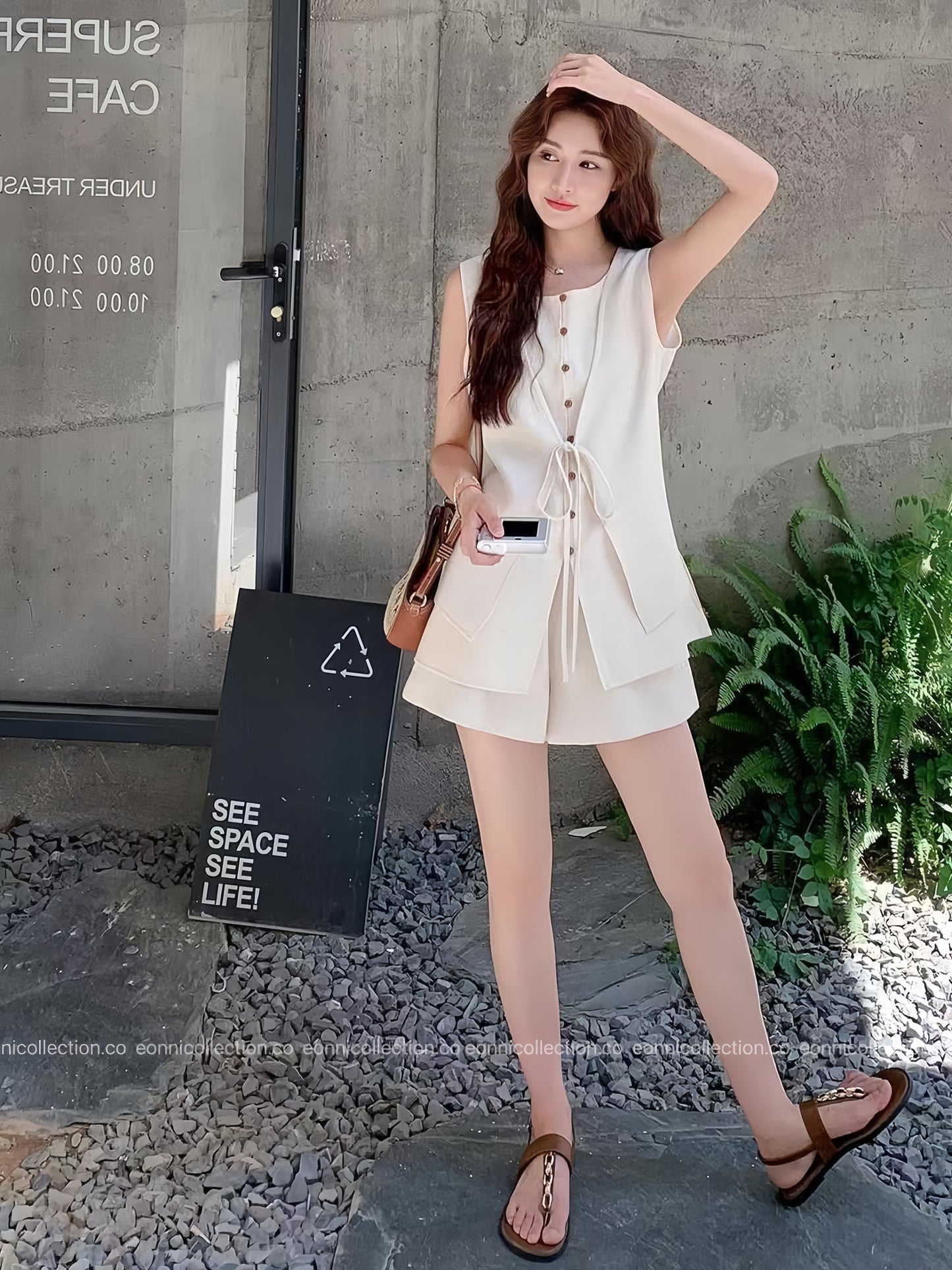 #2100 Linen Two Piece Set in Old Money Aesthetic