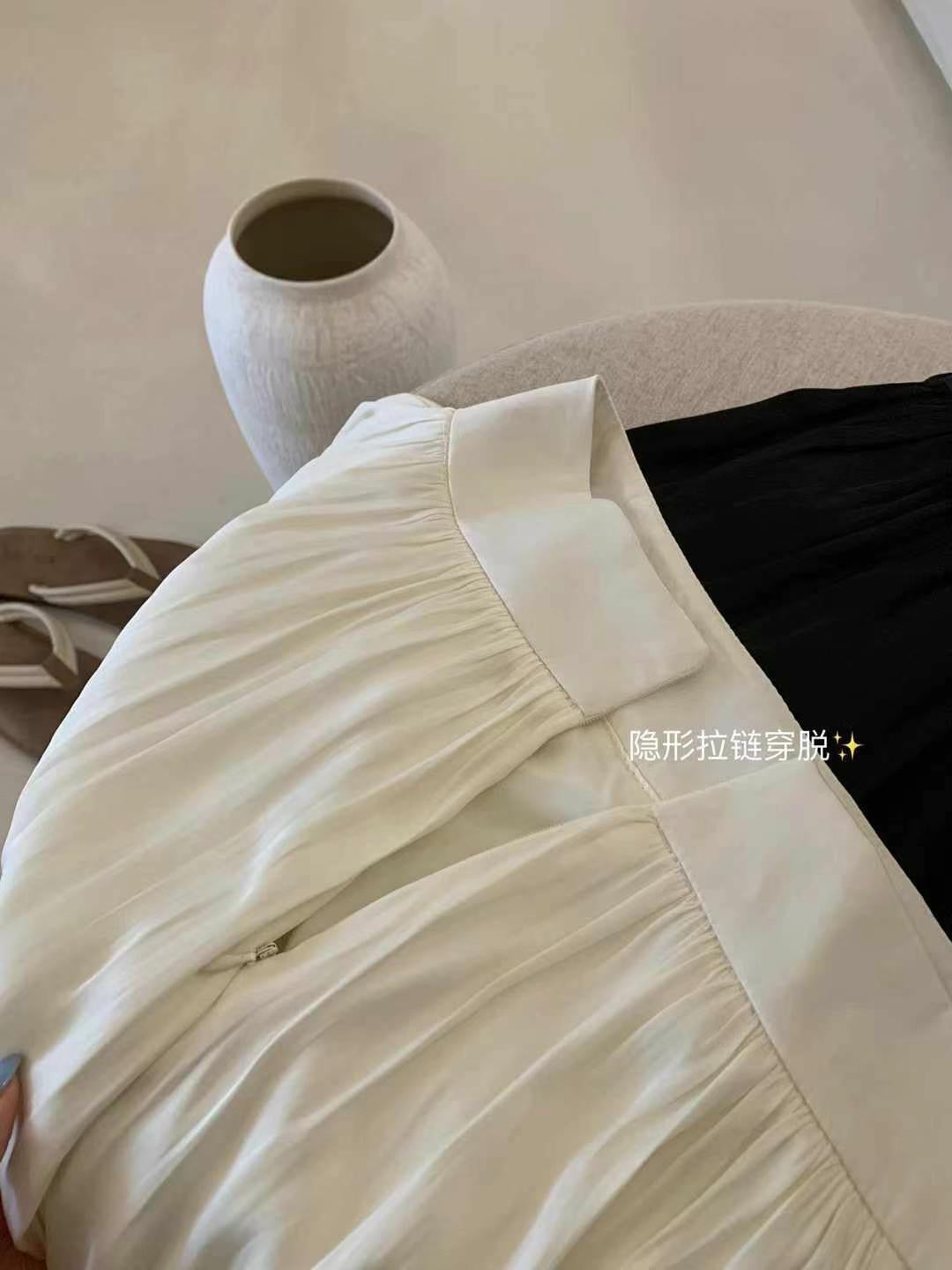 #3006 Luminous Seoul Draped Skirt（2 Colors)