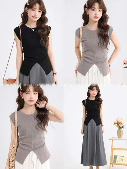 #1068 Feather-Light Cool-Touch Pearl Knit Designer Top（4 Colors）