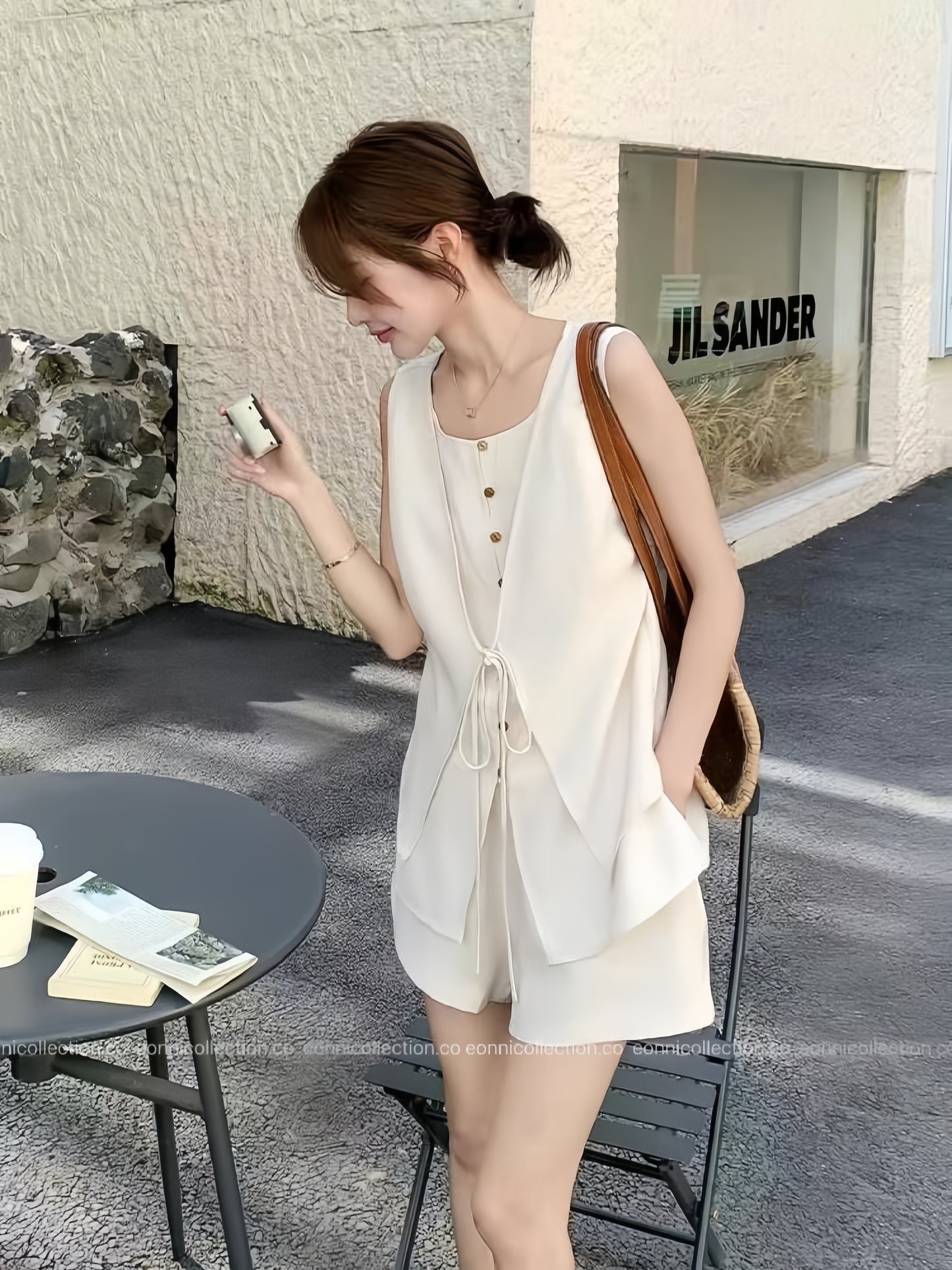 #2100 Linen Two Piece Set in Old Money Aesthetic