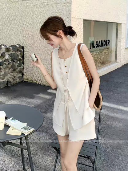 #2100 Linen Two Piece Set in Old Money Aesthetic