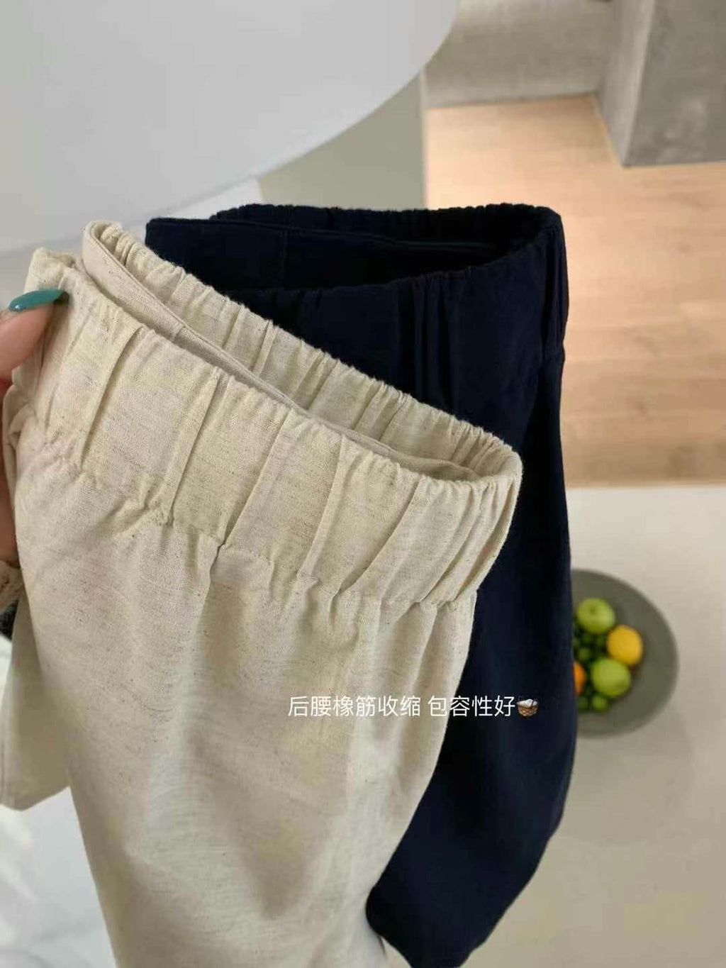 #2017 French Minimalist Linen-Blend Tank Set - Dark Blue