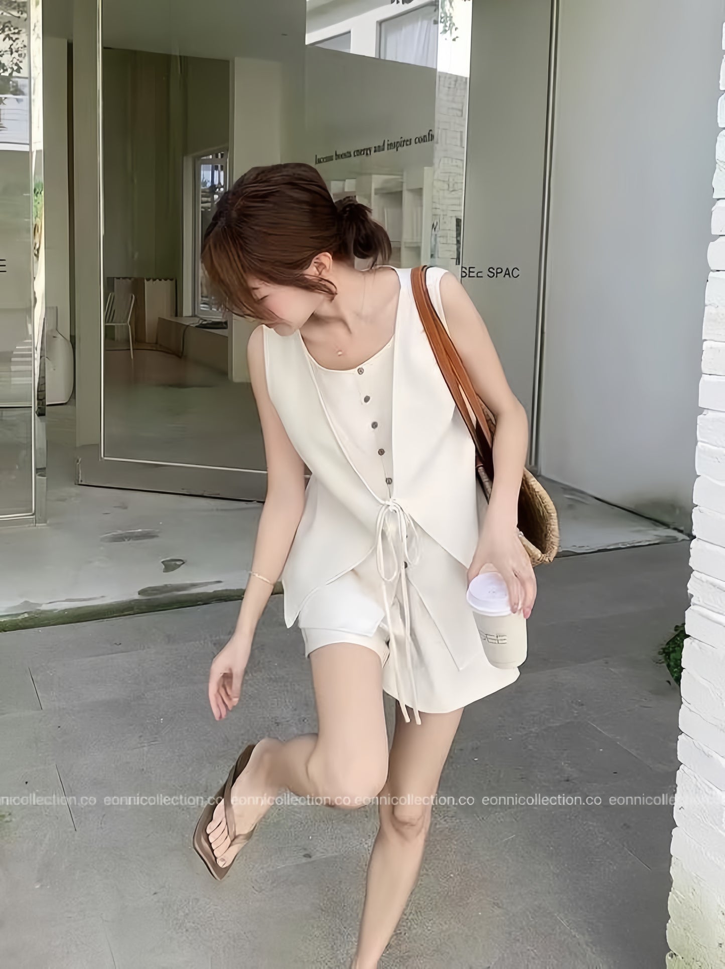 #2100 Linen Two Piece Set in Old Money Aesthetic