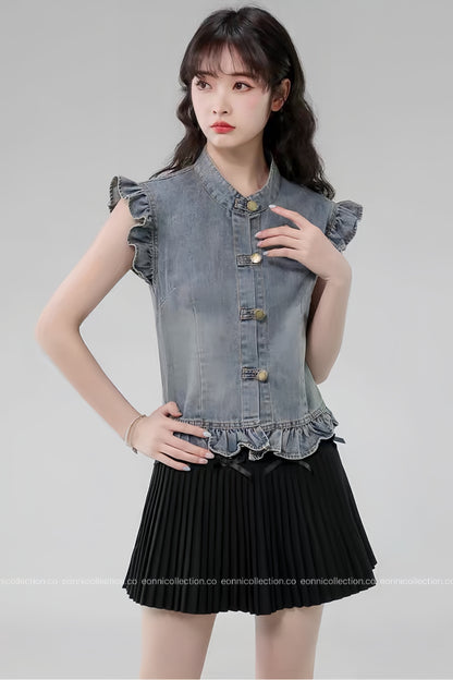 #1104 Taylor Denim Blouse