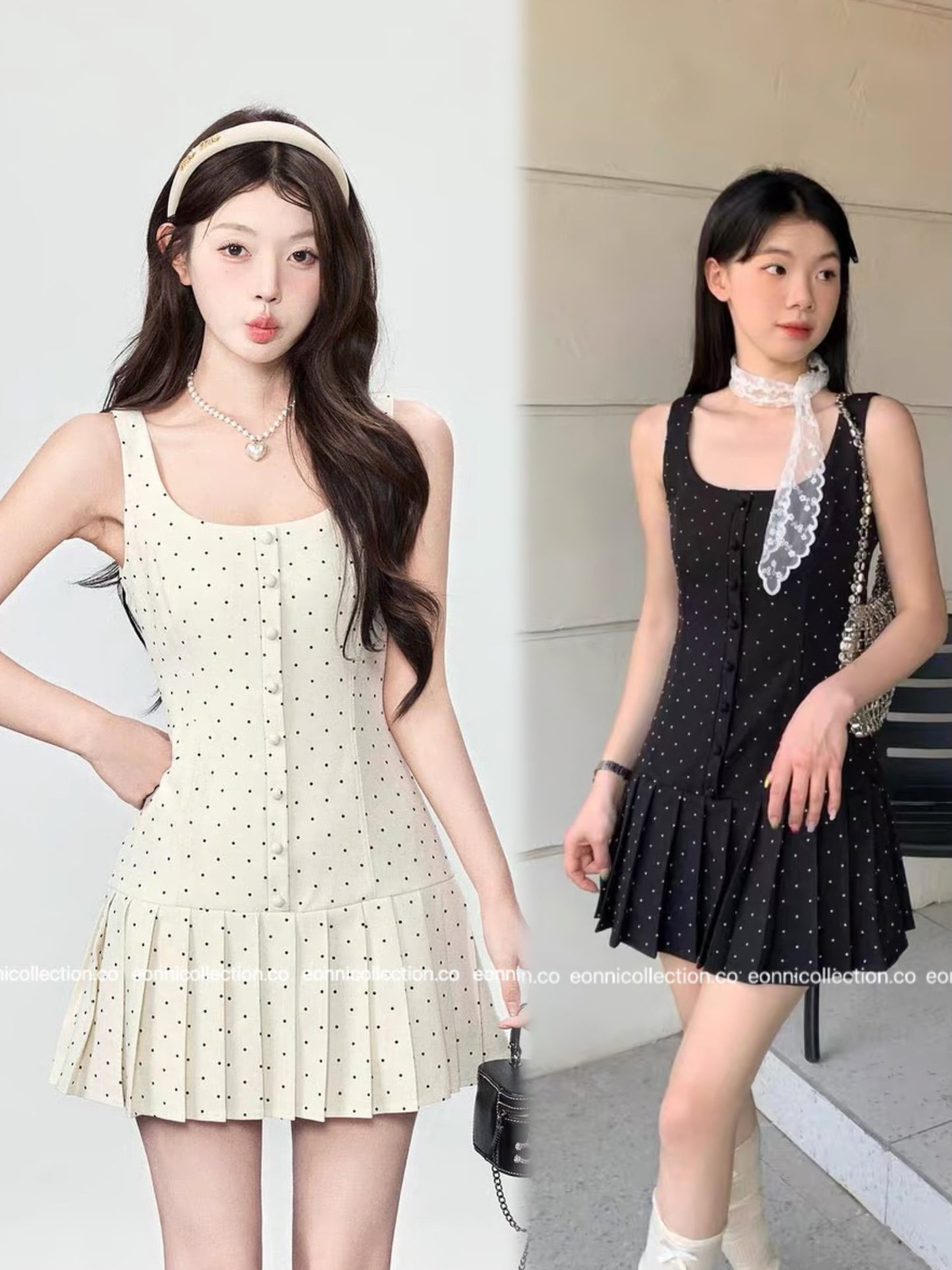 #2054 Aurora Polka Dots Dress（2 Colors）