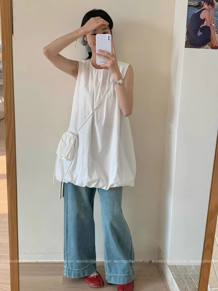#2093 Blouson Dress with Small Bag（4 Colors）