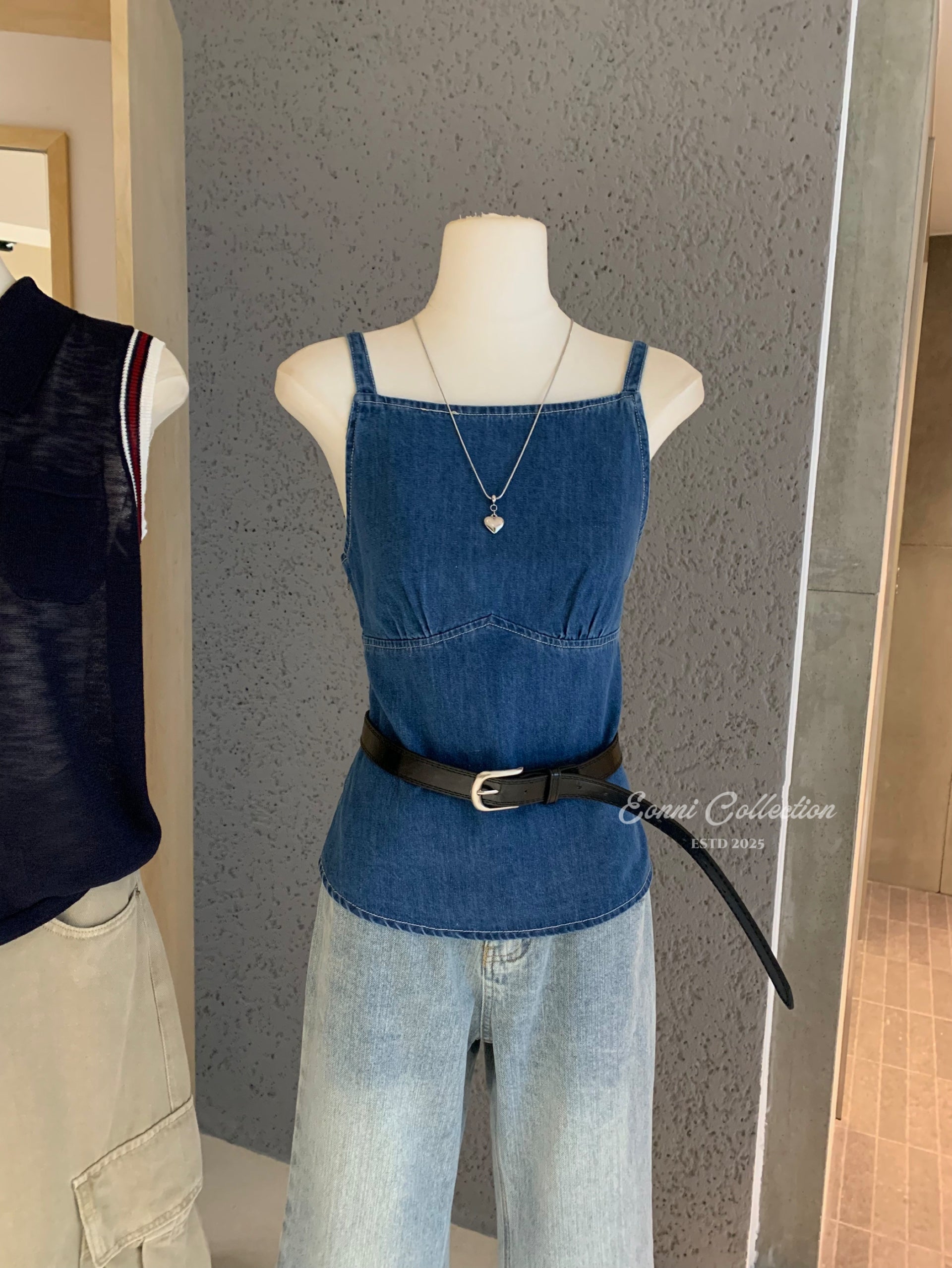 #1125 Janel Denim Top