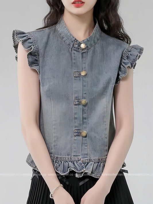 #1104 Taylor Denim Blouse