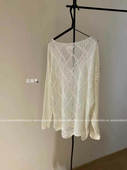 #1102 Knit Crochet-Inspired Belted Top