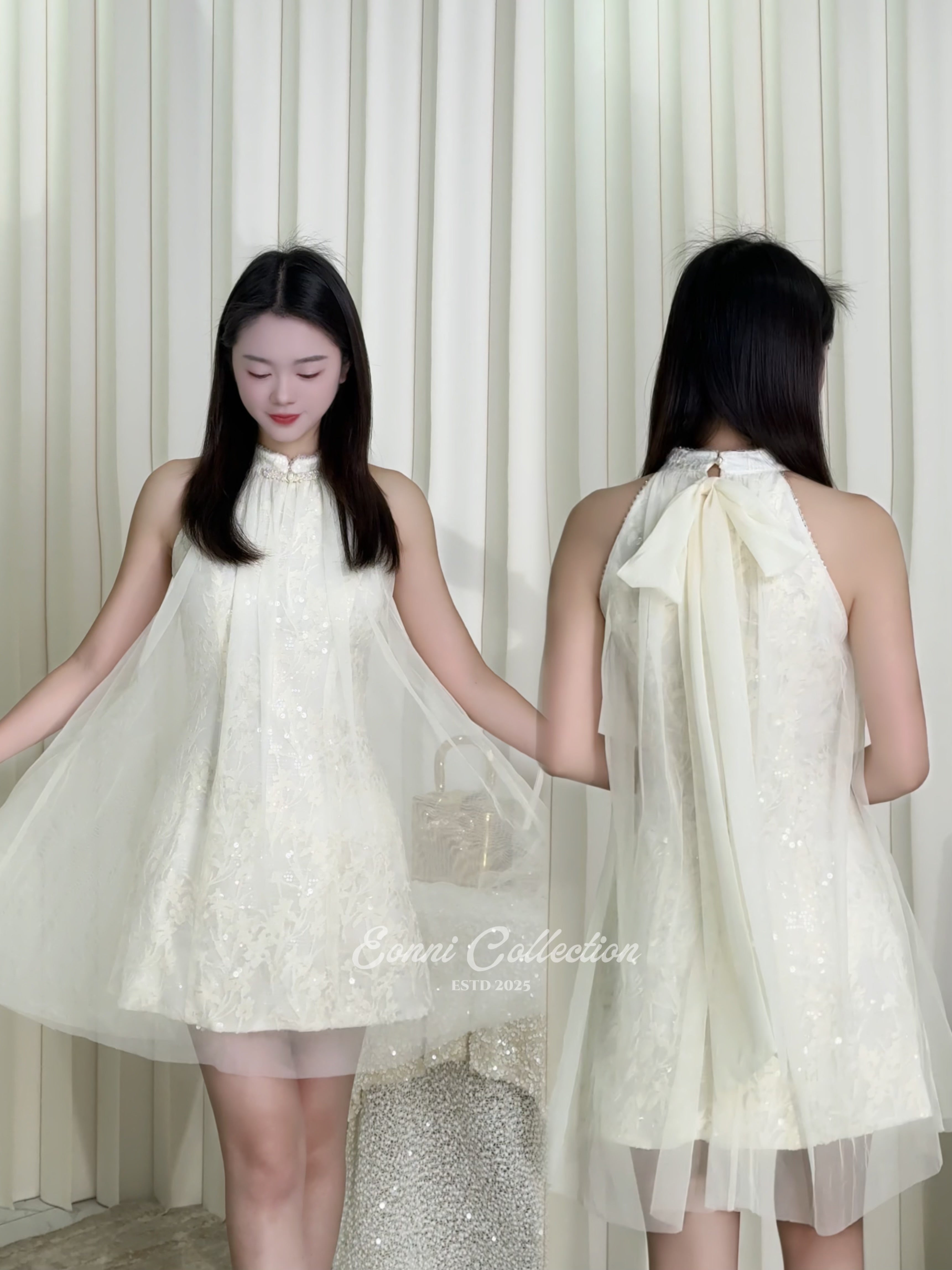 #2169 Ecru Apricot Sparkle Veil