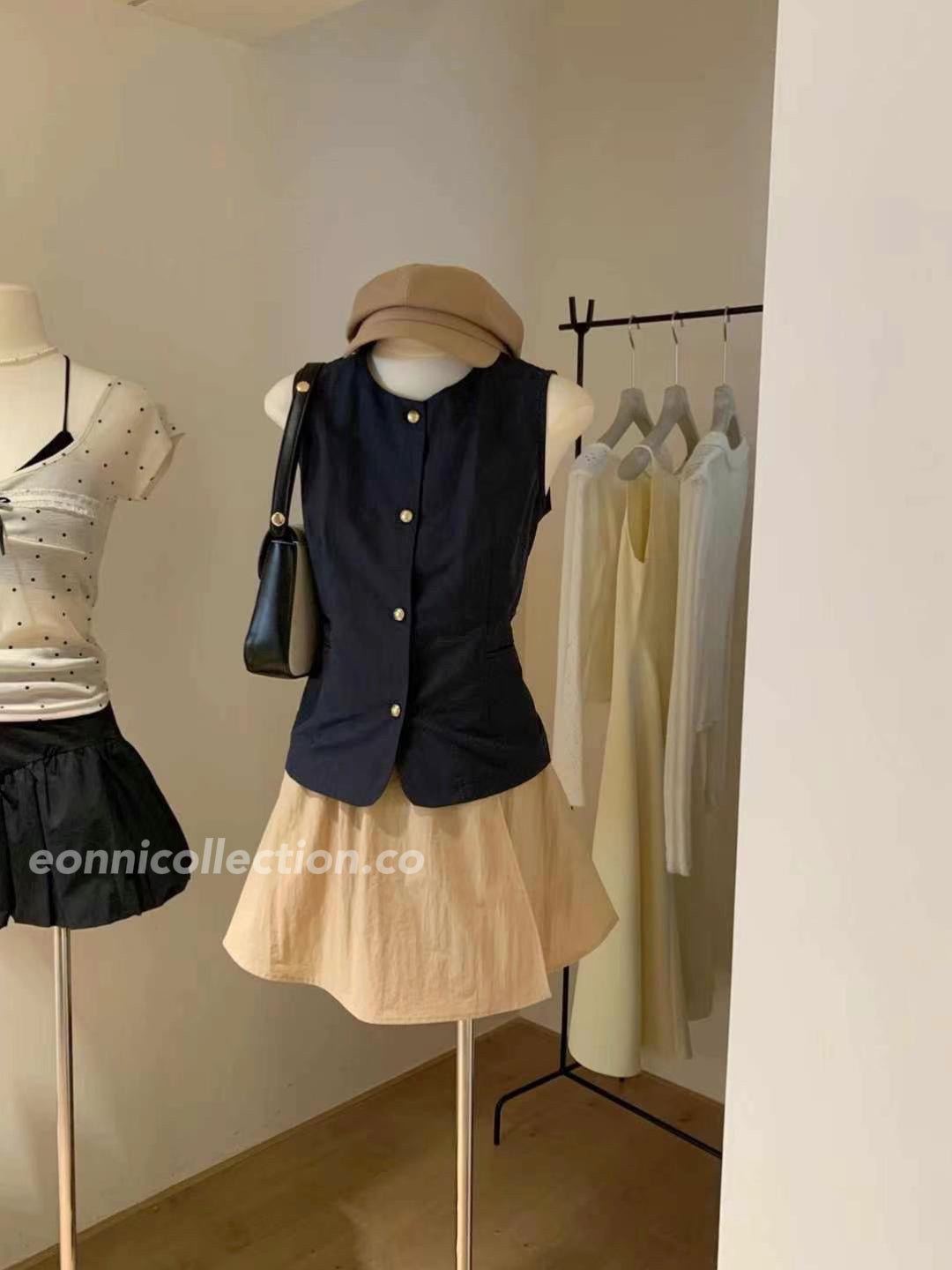 #2003 Quiet-Luxury Utility Vest & A-Line Culotte Set