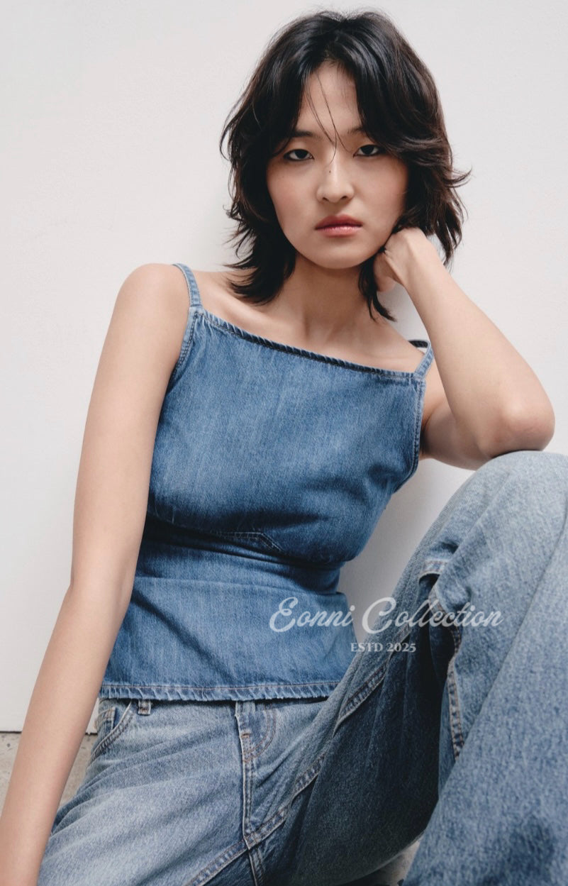 #1125 Janel Denim Top