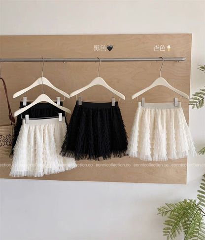 #3019 Haute Petite Skirt Architectural Tiered Tulle with Intricate Detailing（2 Colors）