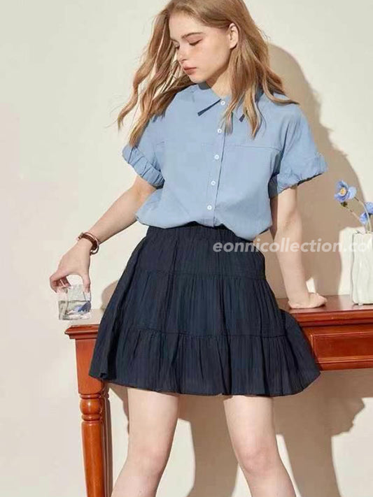 #3003 Ballet-Inspired High-Waist A-Line Skirt（3 Colors)