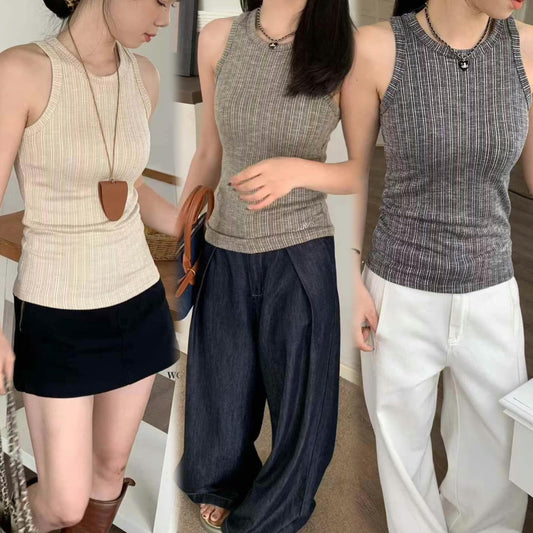 #1006 Ribbed Vintage Tank Top（3 Colors)
