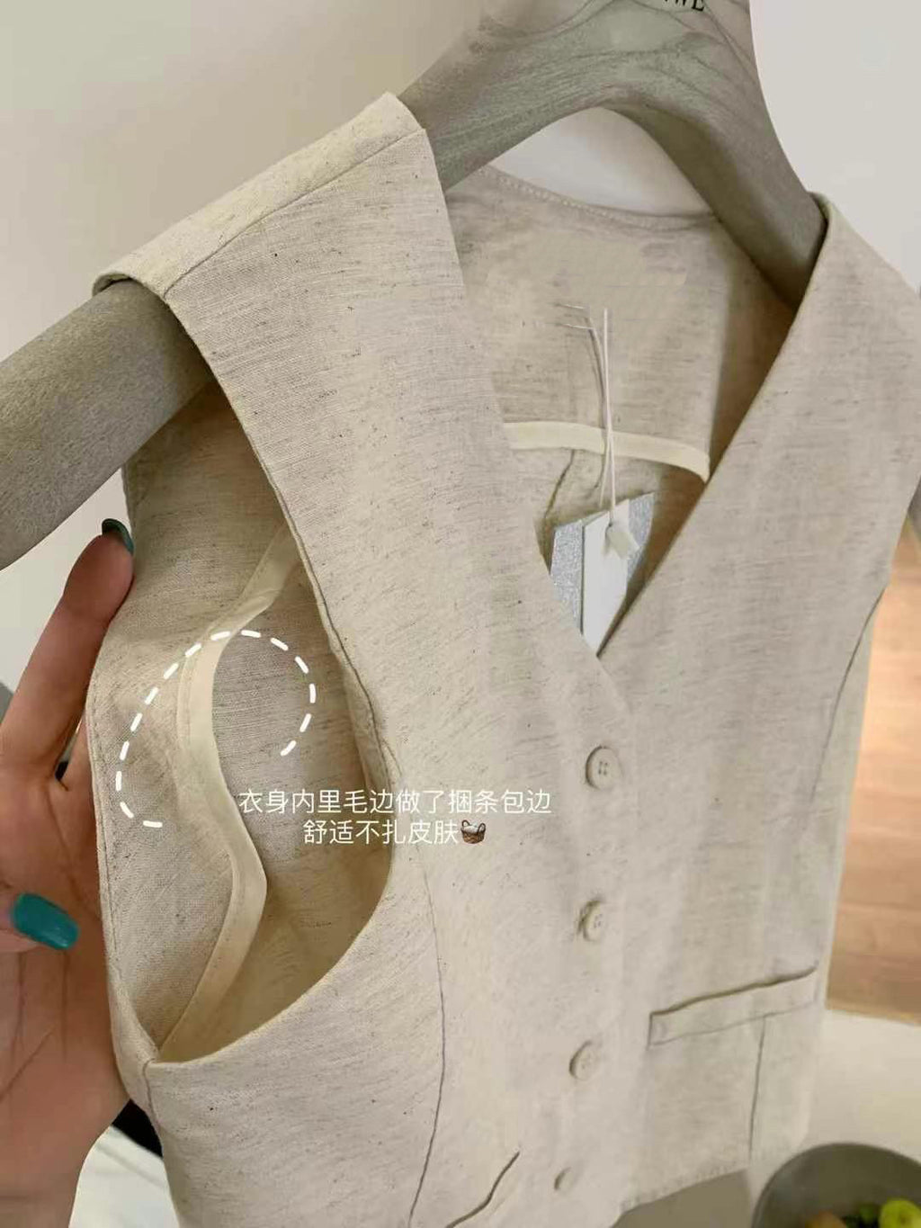 #2017 French Minimalist Linen-Blend Tank Set - Dark Blue